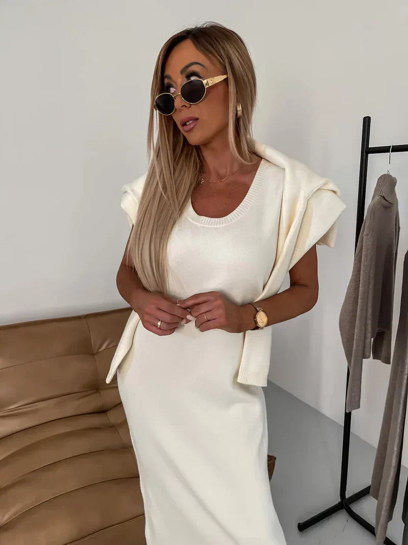 Verona - Conjunto de vestido con cuello alto a juego