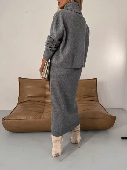 Verona - Conjunto de vestido con cuello alto a juego