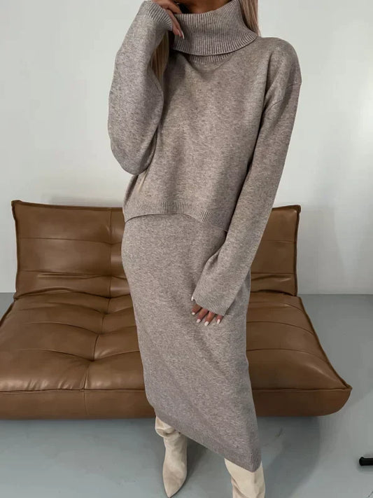 Verona - Conjunto de vestido con cuello alto a juego