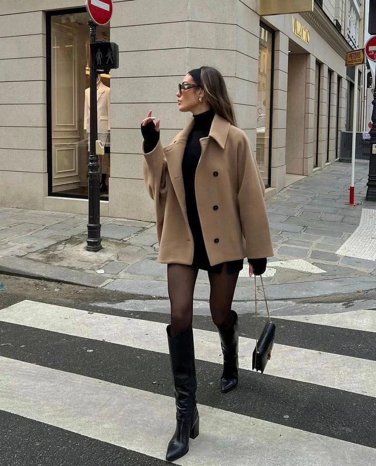 Lizzy - Abrigo de lana Elegante Versátil Oversize
